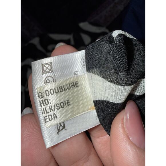 Vintage Escada Silk Halter Midi Dress Size 36 Us 6 Drop Waist Black White Gown - Picture 16 of 16